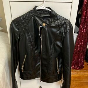 Black Quilted Leather Jacket